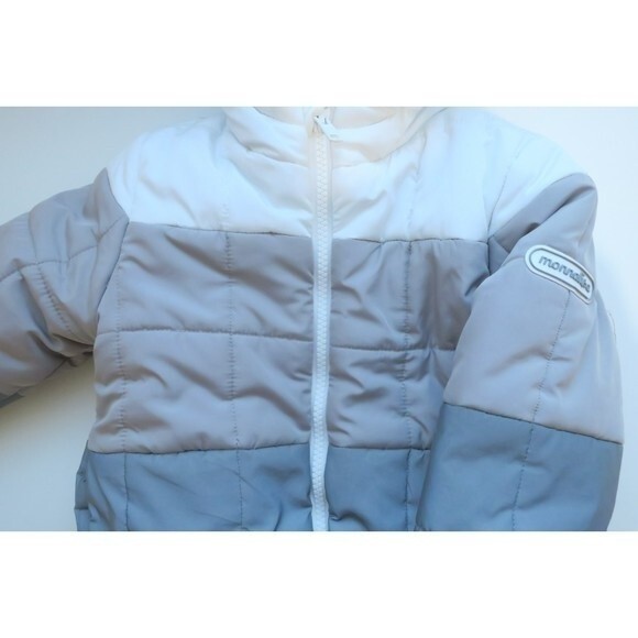 Monnalisa baby puffer jacket coat 12 ms grey sherpa winter designer warm cozy - Picture 3 of 16